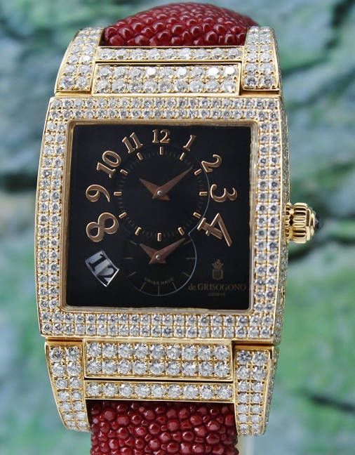 (image for) A 18K ROSE GOLD DE GRISOGONO DIAMOND WATCH